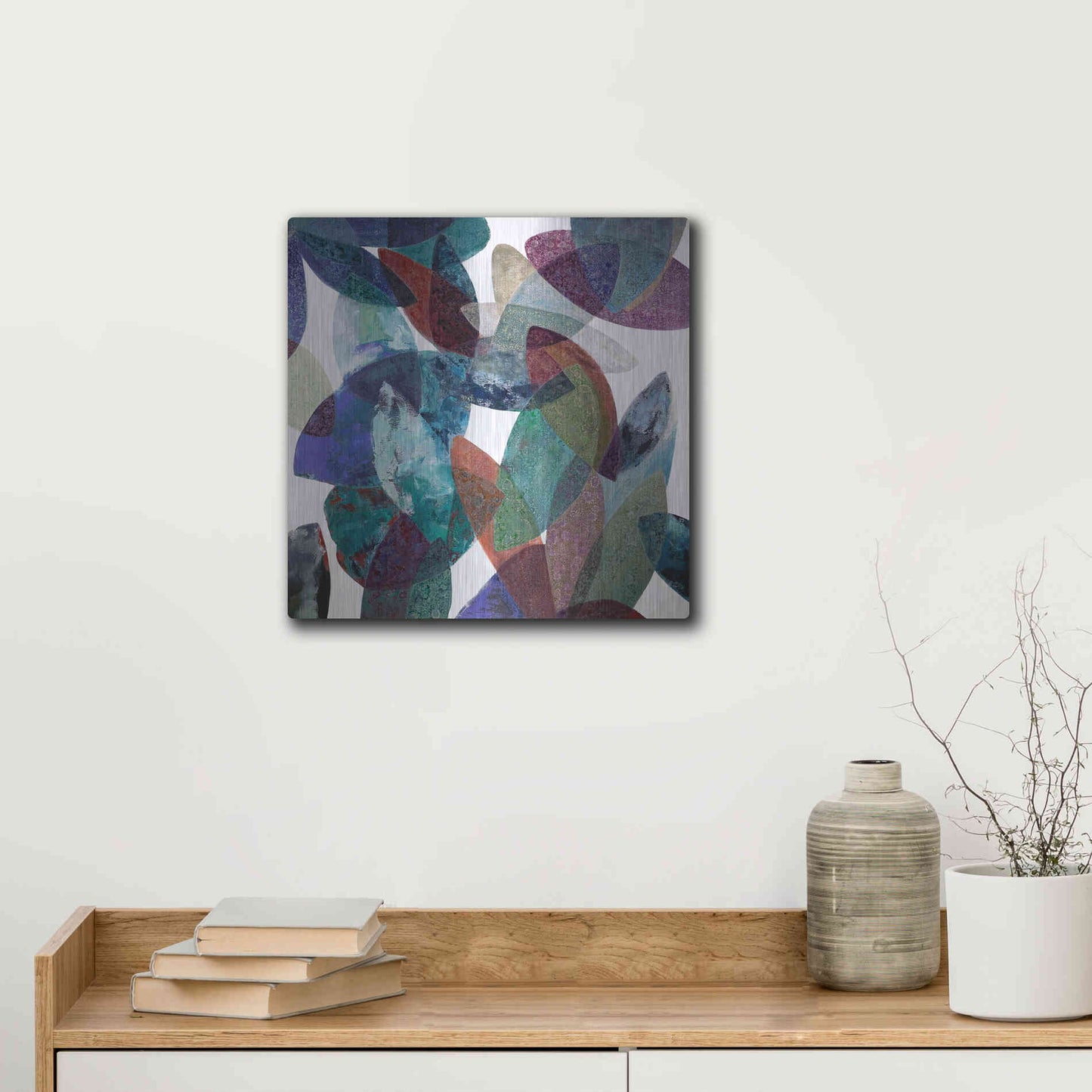 Luxe Metal Art 'Hojas Petreas III' by Daniela Fedele, Metal Wall Art,12x12