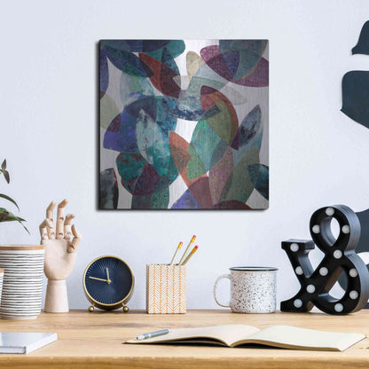 Luxe Metal Art 'Hojas Petreas III' by Daniela Fedele, Metal Wall Art,12x12