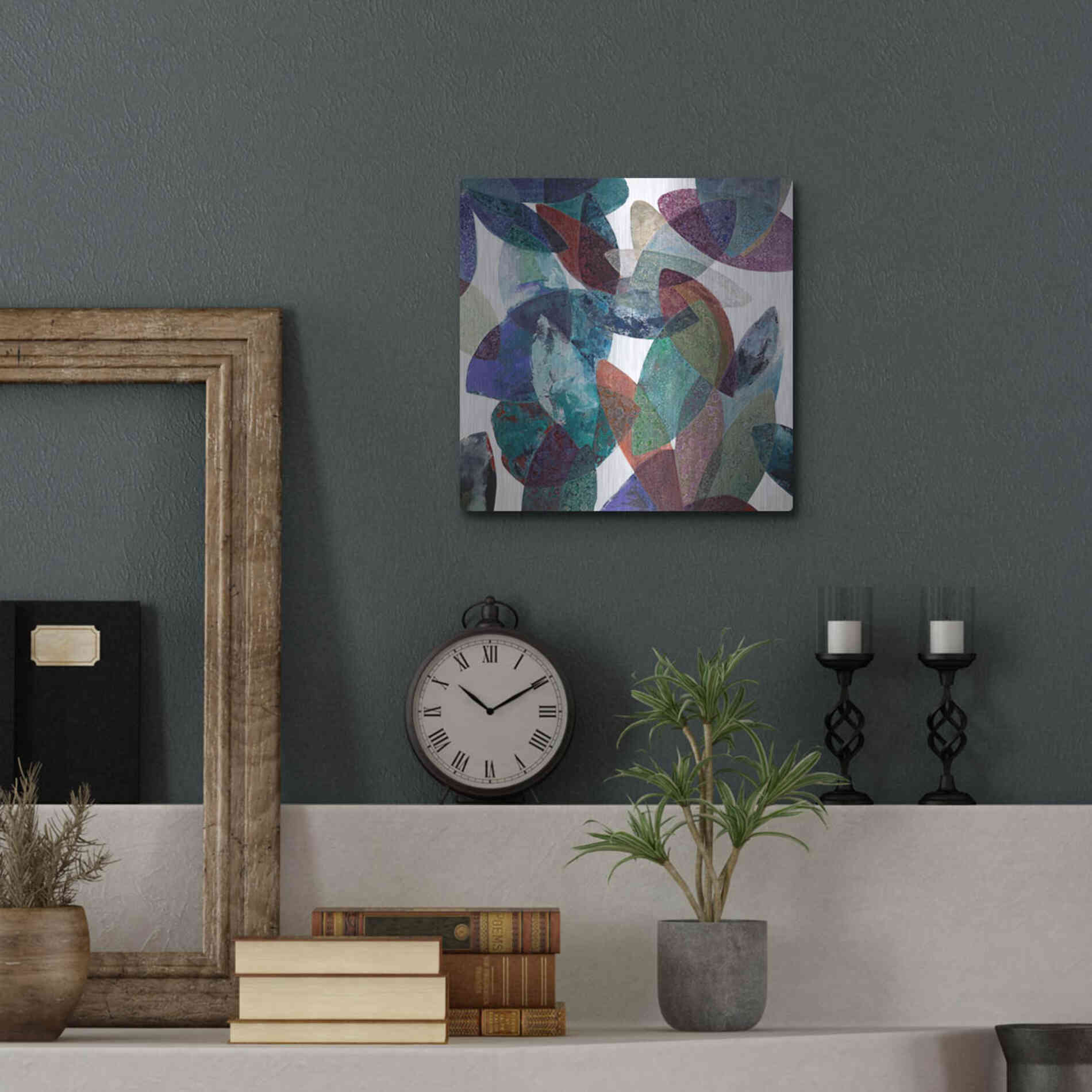 Luxe Metal Art 'Hojas Petreas III' by Daniela Fedele, Metal Wall Art,12x12