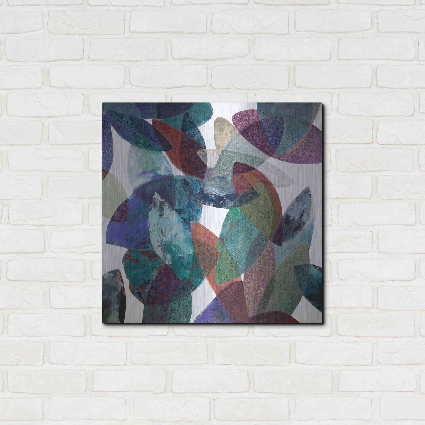 Luxe Metal Art 'Hojas Petreas III' by Daniela Fedele, Metal Wall Art,24x24