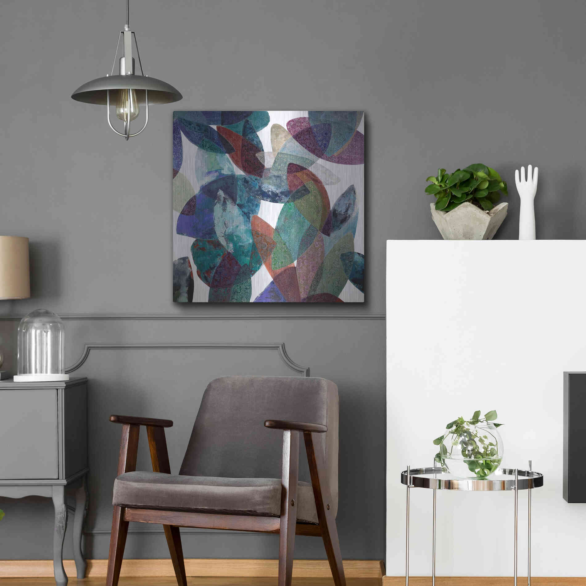 Luxe Metal Art 'Hojas Petreas III' by Daniela Fedele, Metal Wall Art,24x24
