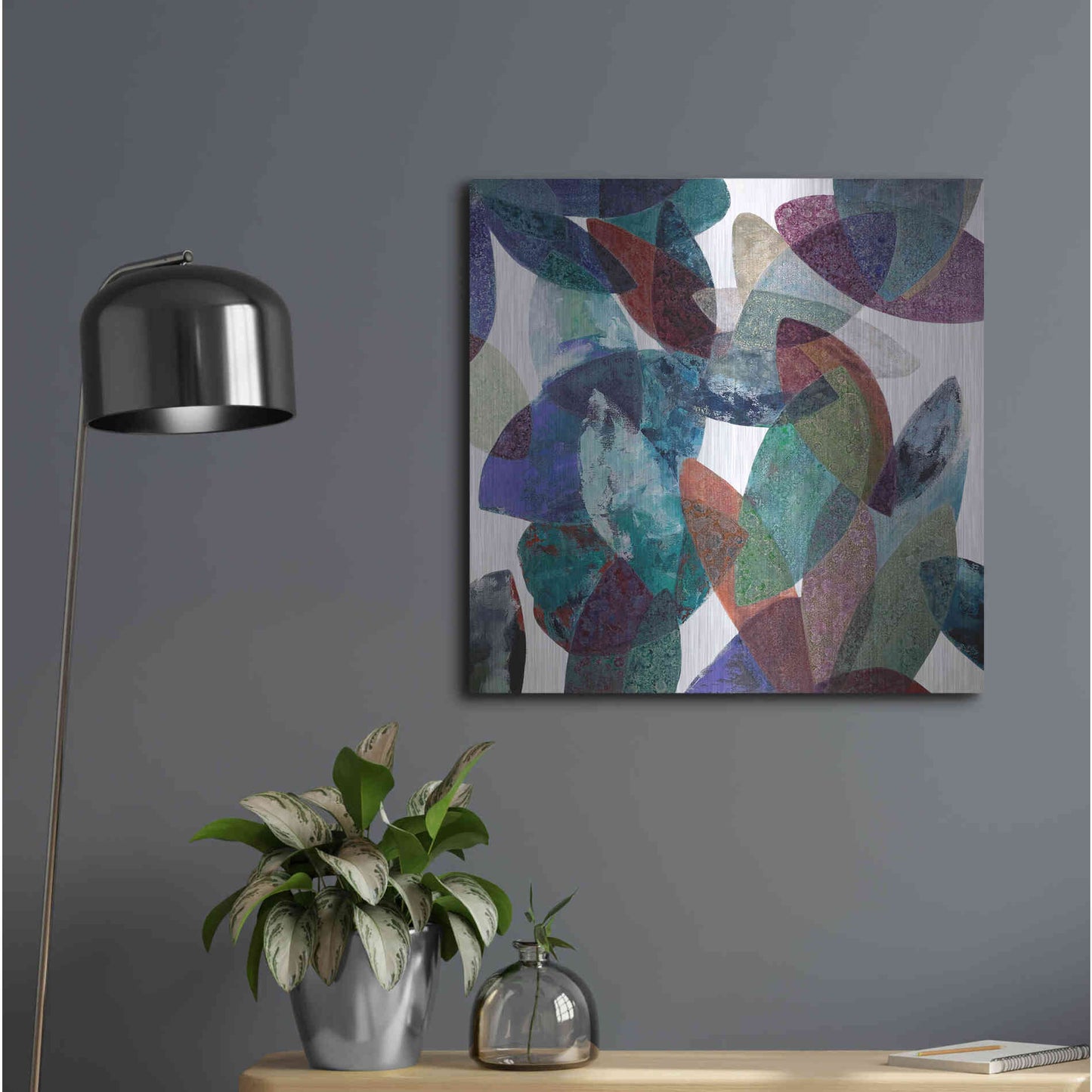 Luxe Metal Art 'Hojas Petreas III' by Daniela Fedele, Metal Wall Art,24x24