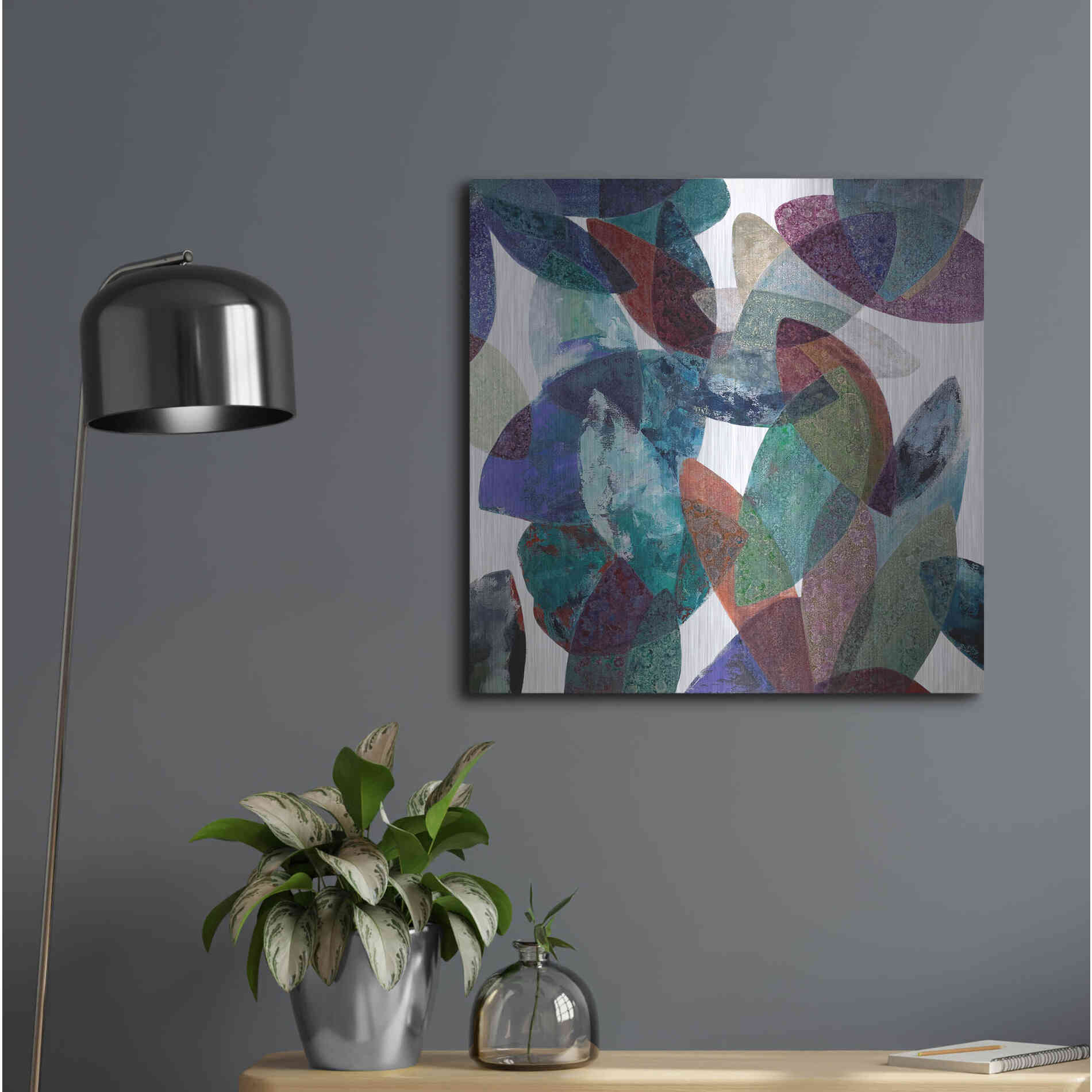 Luxe Metal Art 'Hojas Petreas III' by Daniela Fedele, Metal Wall Art,24x24