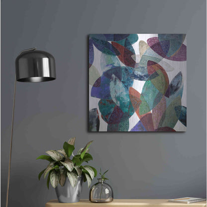Luxe Metal Art 'Hojas Petreas III' by Daniela Fedele, Metal Wall Art,24x24