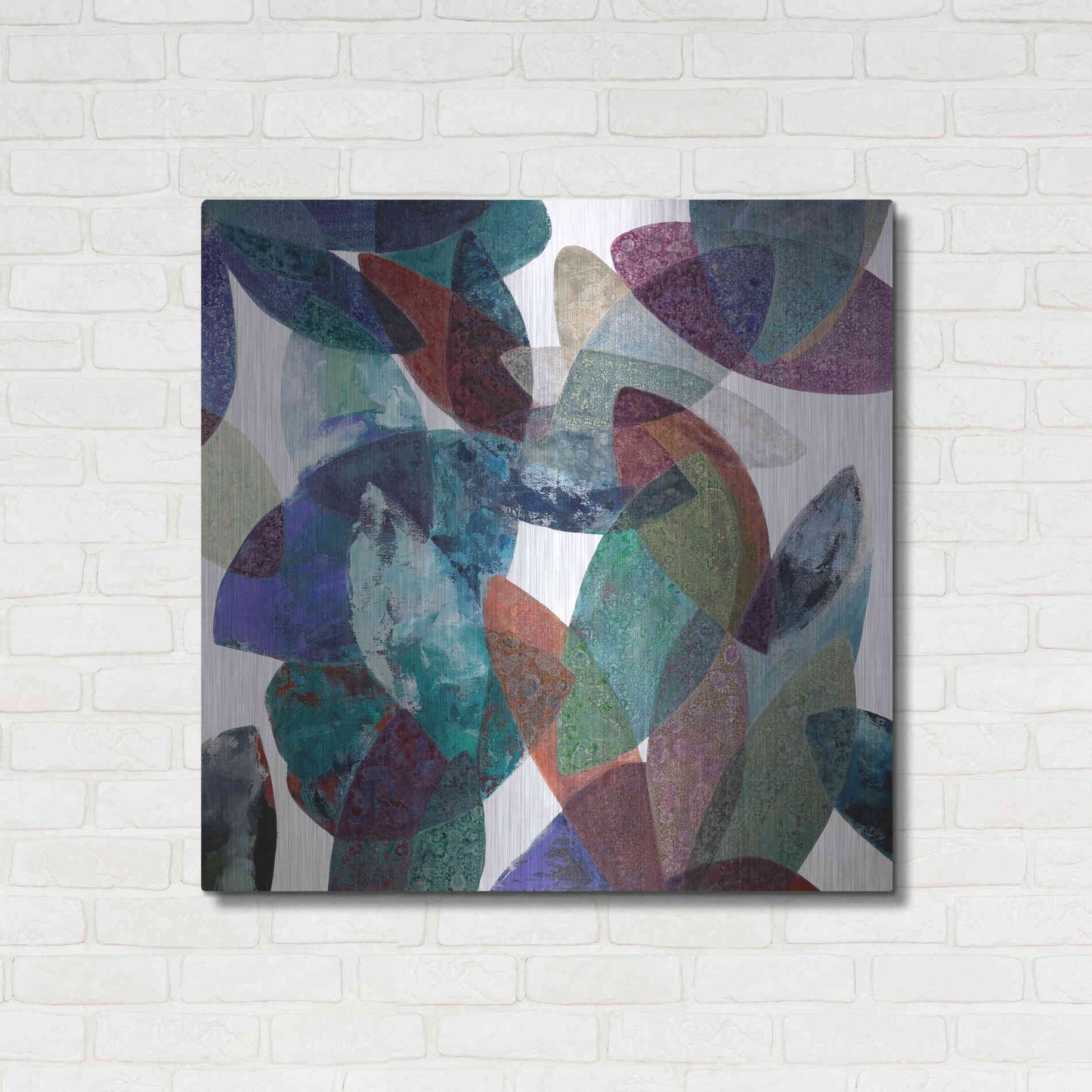 Luxe Metal Art 'Hojas Petreas III' by Daniela Fedele, Metal Wall Art,36x36