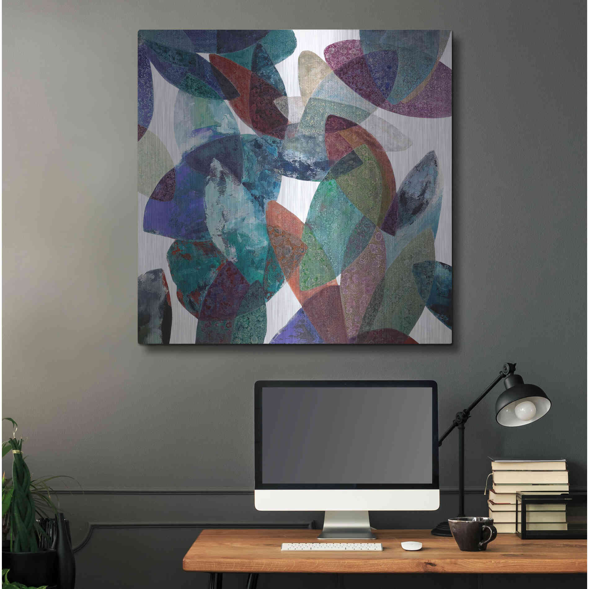 Luxe Metal Art 'Hojas Petreas III' by Daniela Fedele, Metal Wall Art,36x36