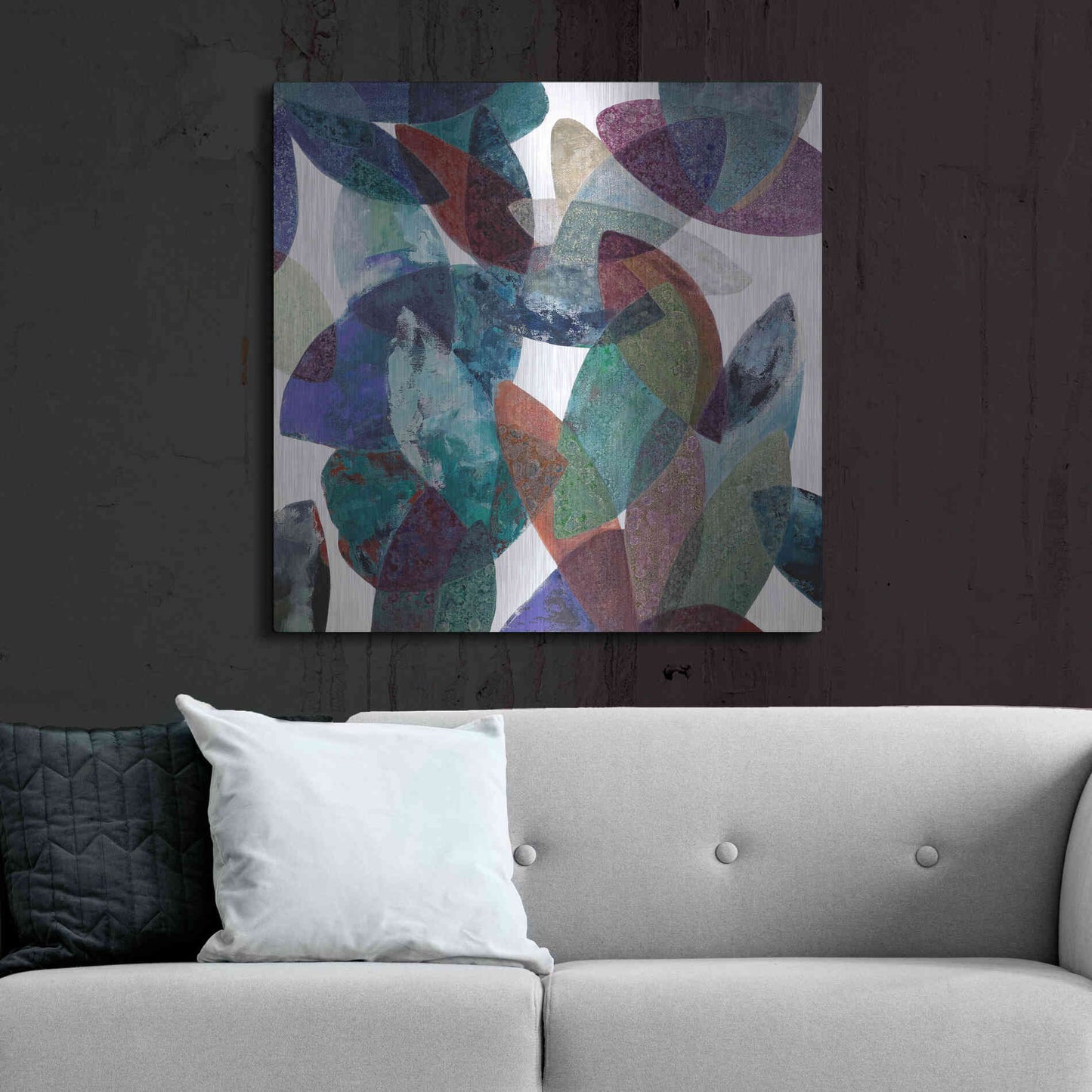 Luxe Metal Art 'Hojas Petreas III' by Daniela Fedele, Metal Wall Art,36x36