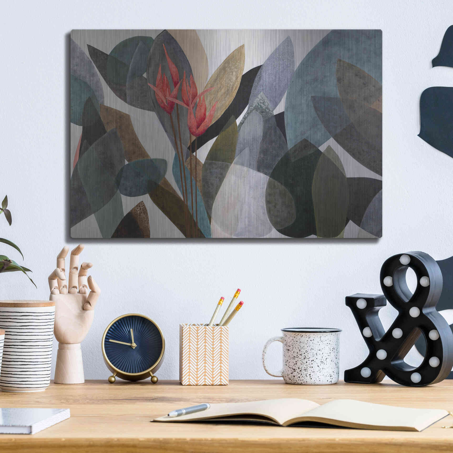 Luxe Metal Art 'Jardin Eterno 1' by Daniela Fedele, Metal Wall Art,16x12