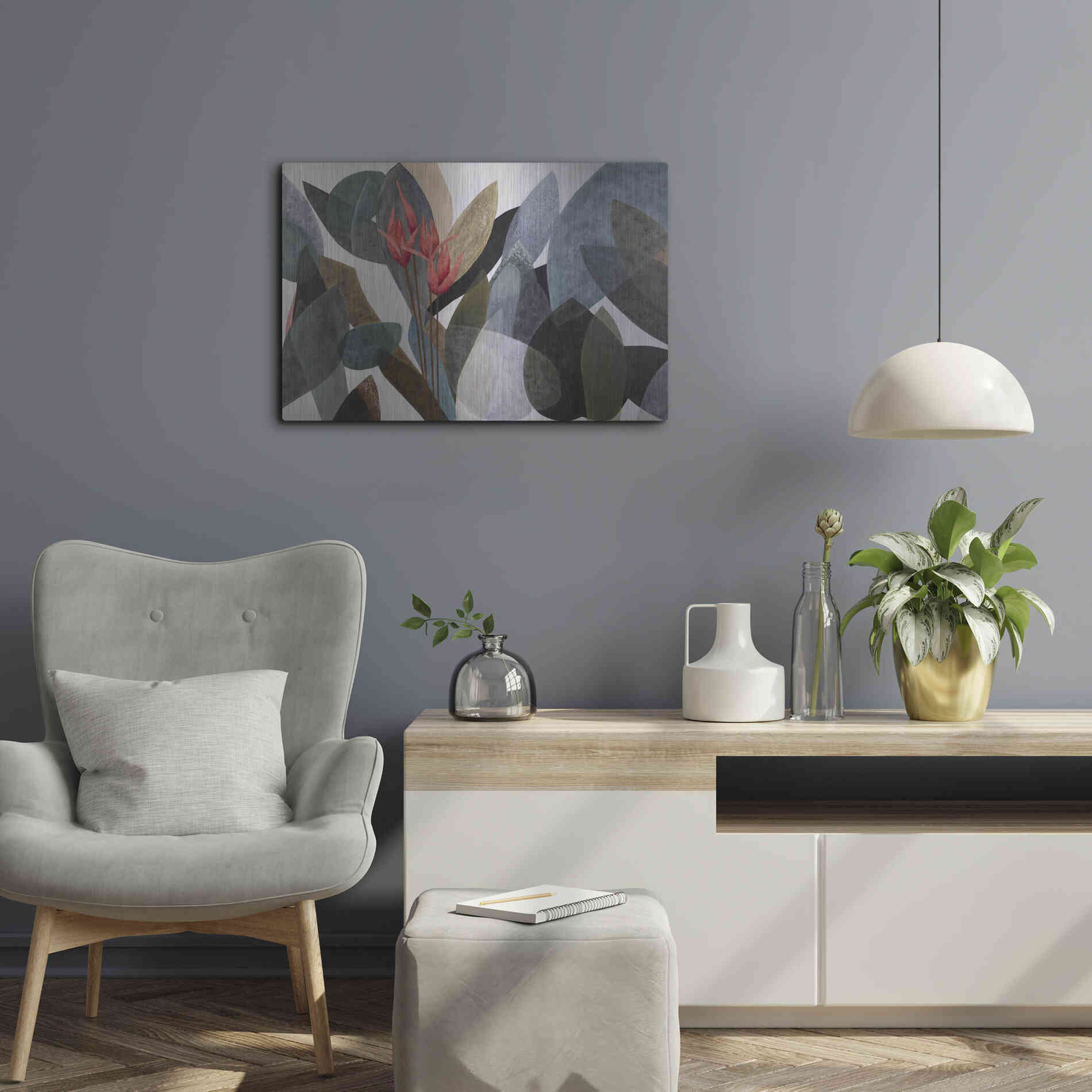 Luxe Metal Art 'Jardin Eterno 1' by Daniela Fedele, Metal Wall Art,24x16