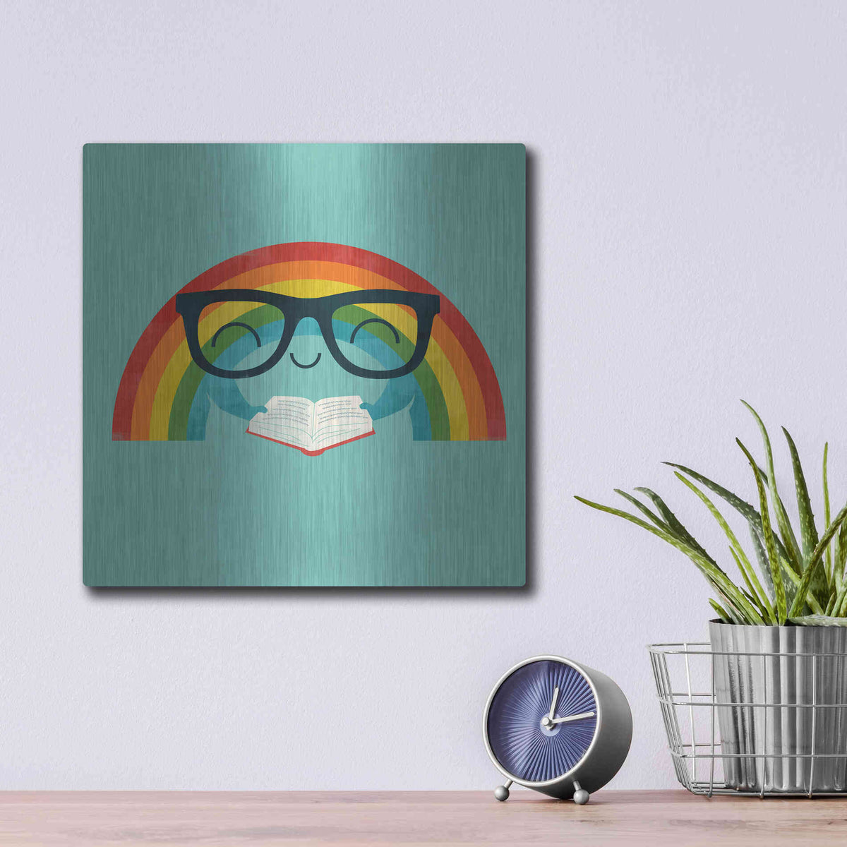 Luxe Metal Art 'Brainbow' by Jay Fleck, Metal Wall Art,12x12