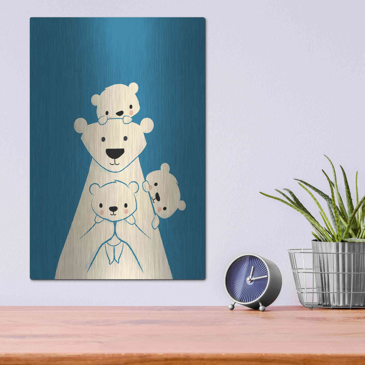 Luxe Metal Art 'Papa Bear' by Jay Fleck, Metal Wall Art,12x16