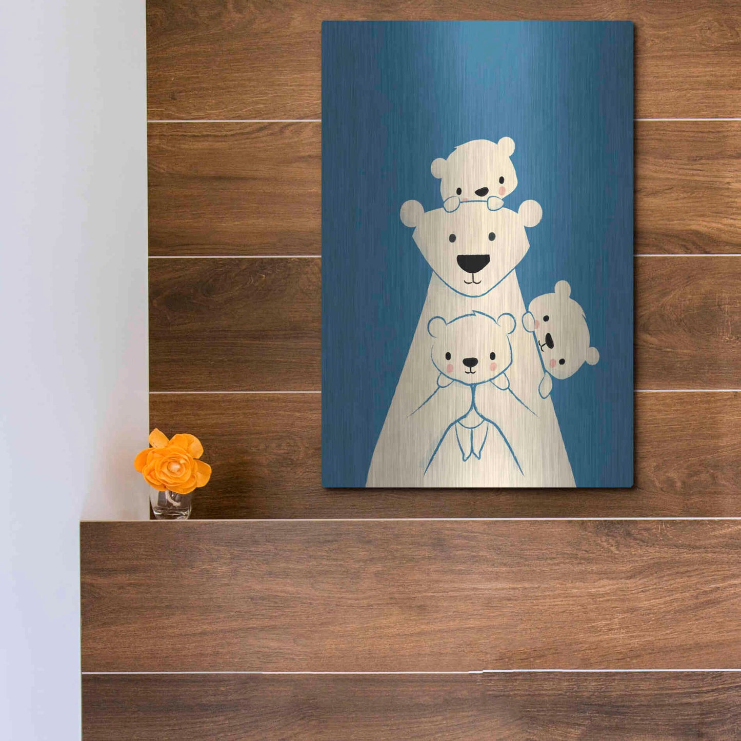 Luxe Metal Art 'Papa Bear' by Jay Fleck, Metal Wall Art,12x16