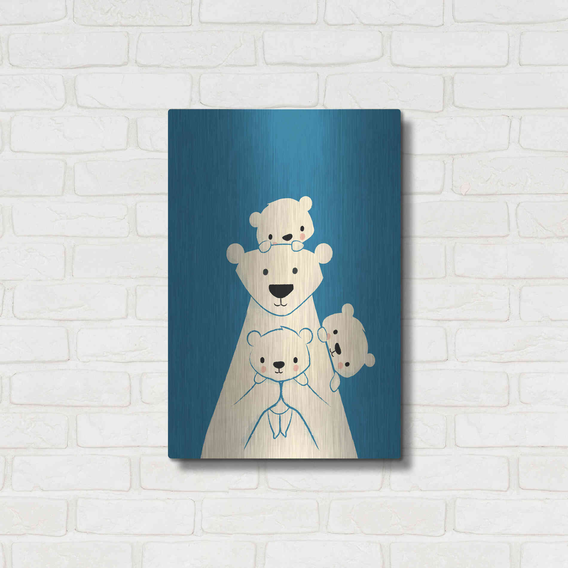 Luxe Metal Art 'Papa Bear' by Jay Fleck, Metal Wall Art,16x24