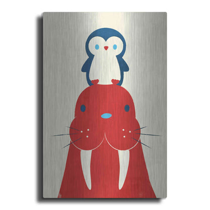 Luxe Metal Art 'Penguin and Walrus' by Jay Fleck, Metal Wall Art