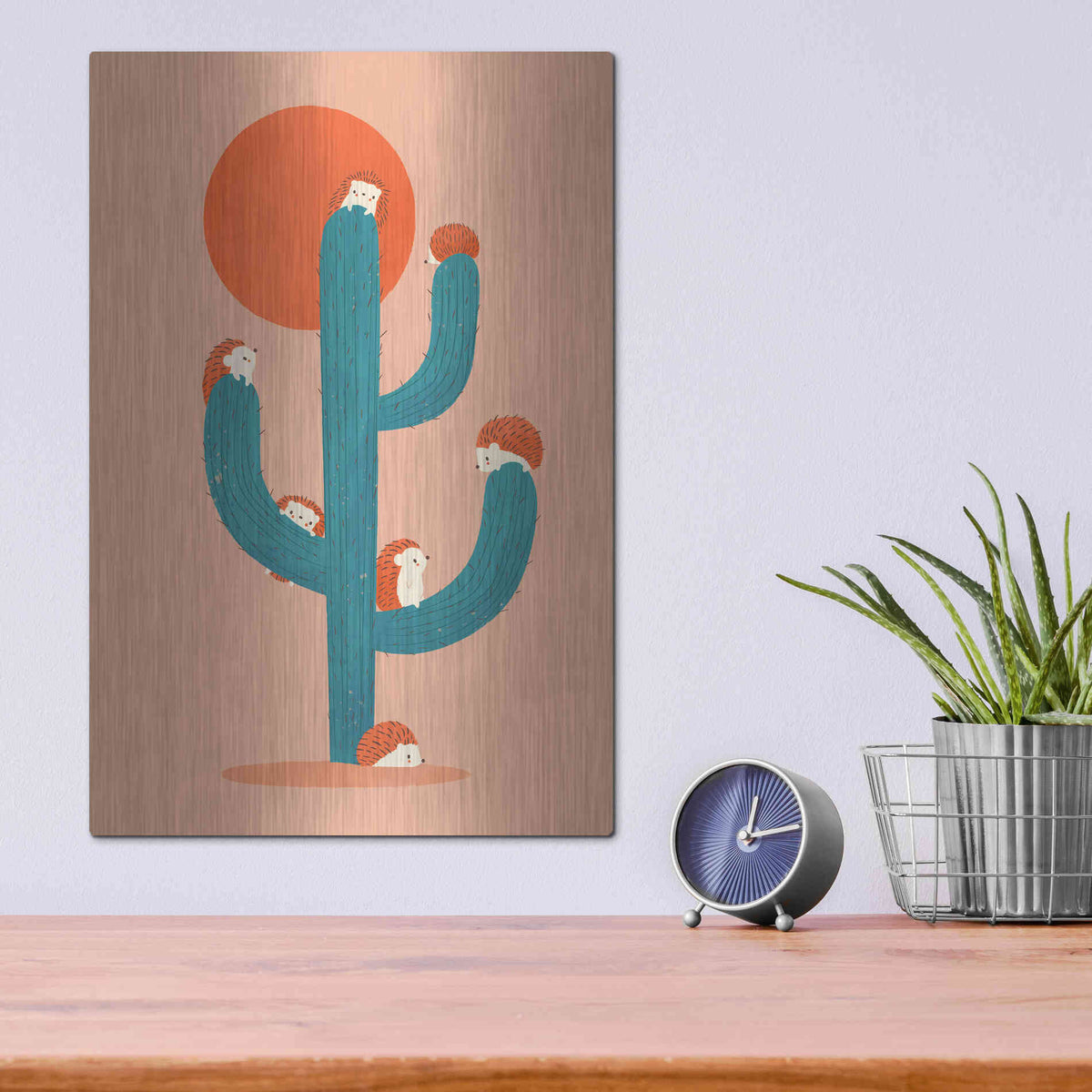 Luxe Metal Art 'Prickly' by Jay Fleck, Metal Wall Art,12x16