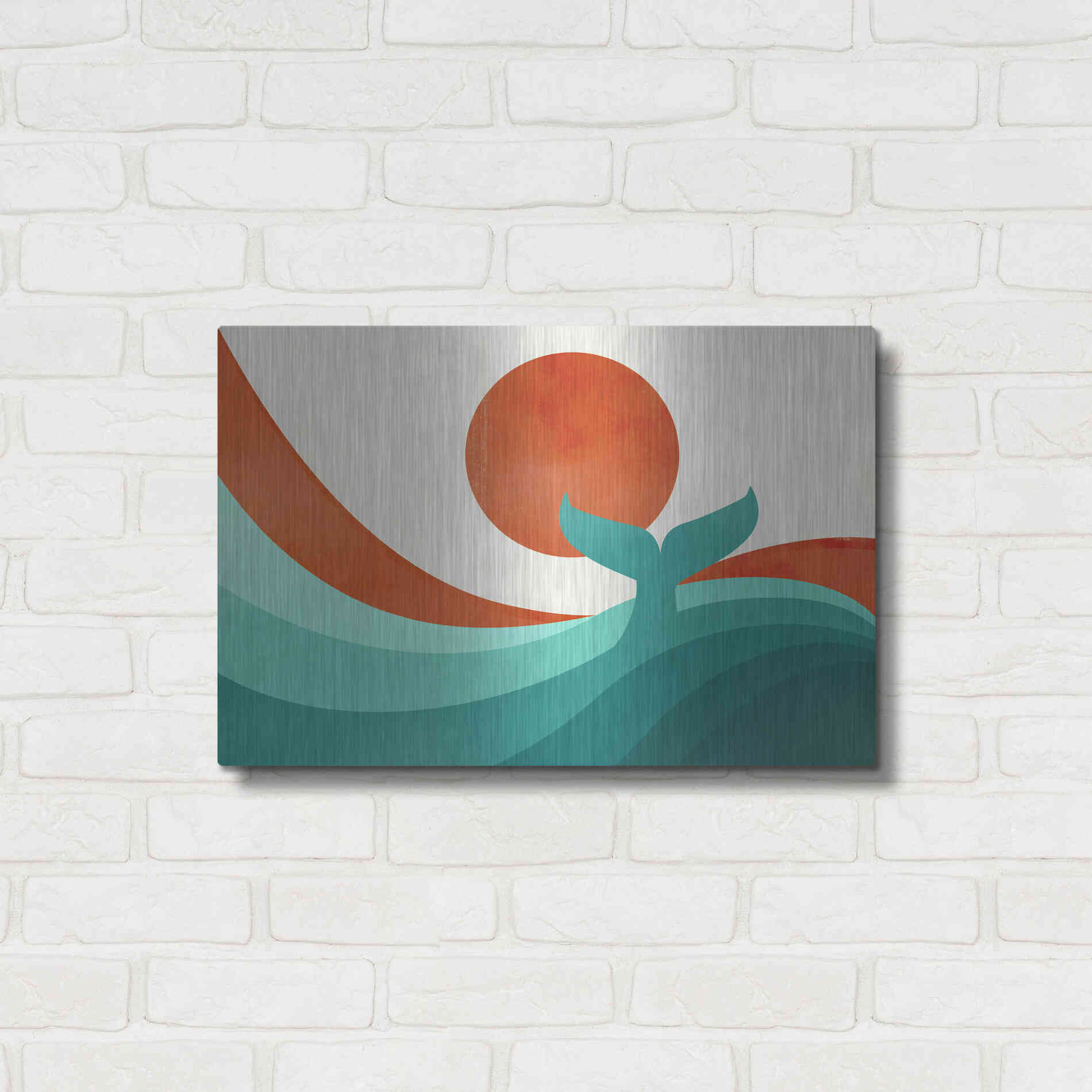 Luxe Metal Art 'Wave (Day)' by Jay Fleck, Metal Wall Art,24x16