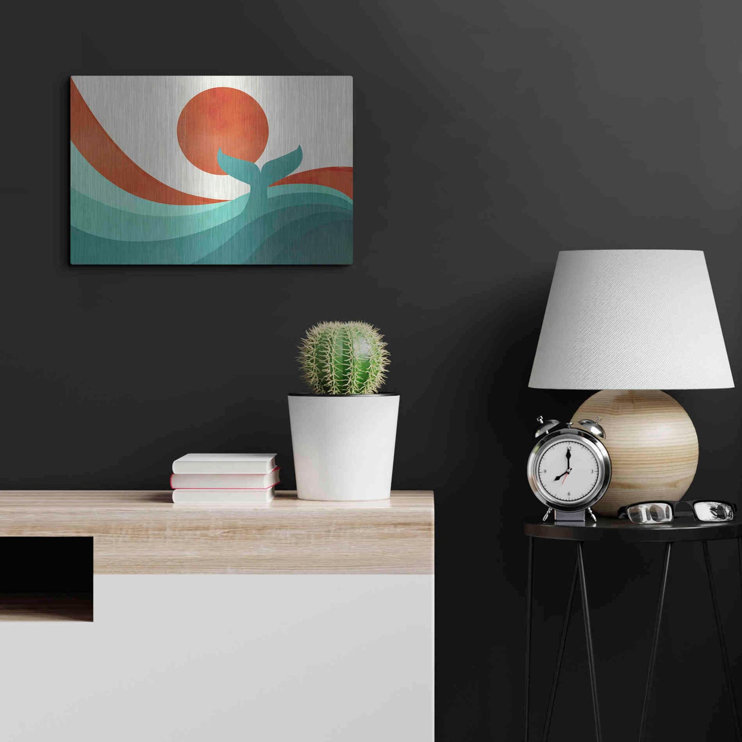 Luxe Metal Art 'Wave (Day)' by Jay Fleck, Metal Wall Art,24x16