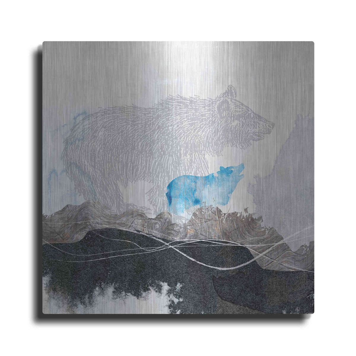Luxe Metal Art 'Bear 1' by Louis Duncan-He, Metal Wall Art