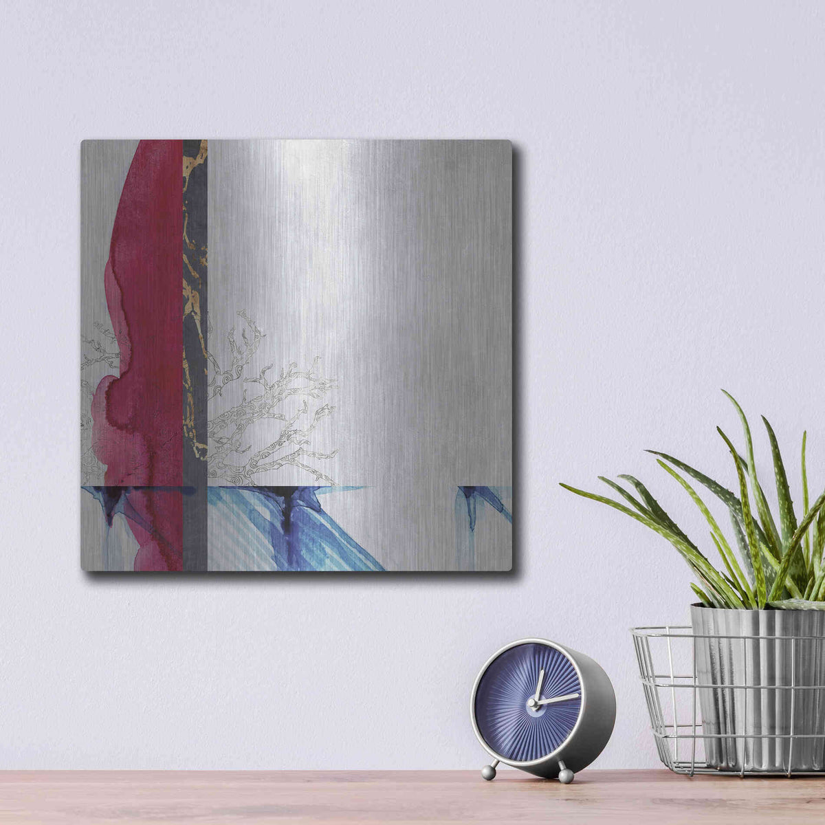 Luxe Metal Art 'East of Eden 1' by Louis Duncan-He, Metal Wall Art,12x12