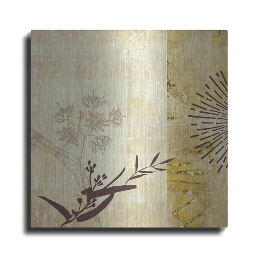 Luxe Metal Art 'Golden Henna Breeze 1' by Louis Duncan-He, Metal Wall Art
