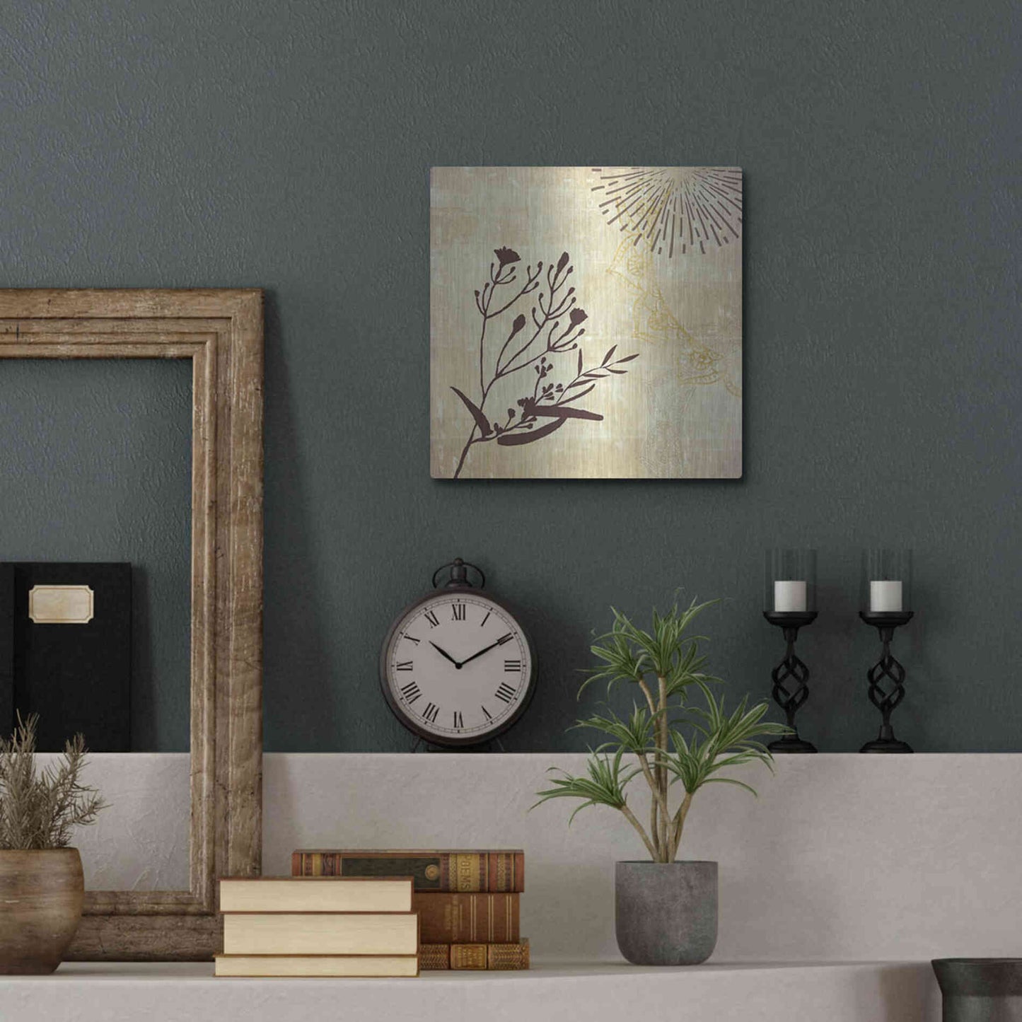 Luxe Metal Art 'Henna Highlights 1' by Louis Duncan-He, Metal Wall Art,12x12