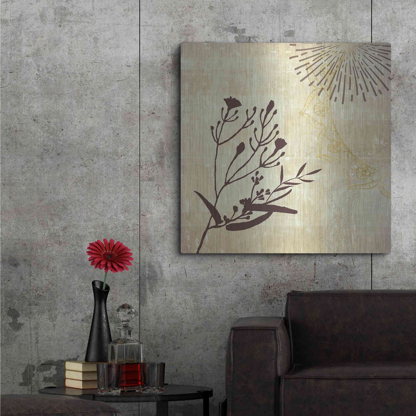 Luxe Metal Art 'Henna Highlights 1' by Louis Duncan-He, Metal Wall Art,36x36