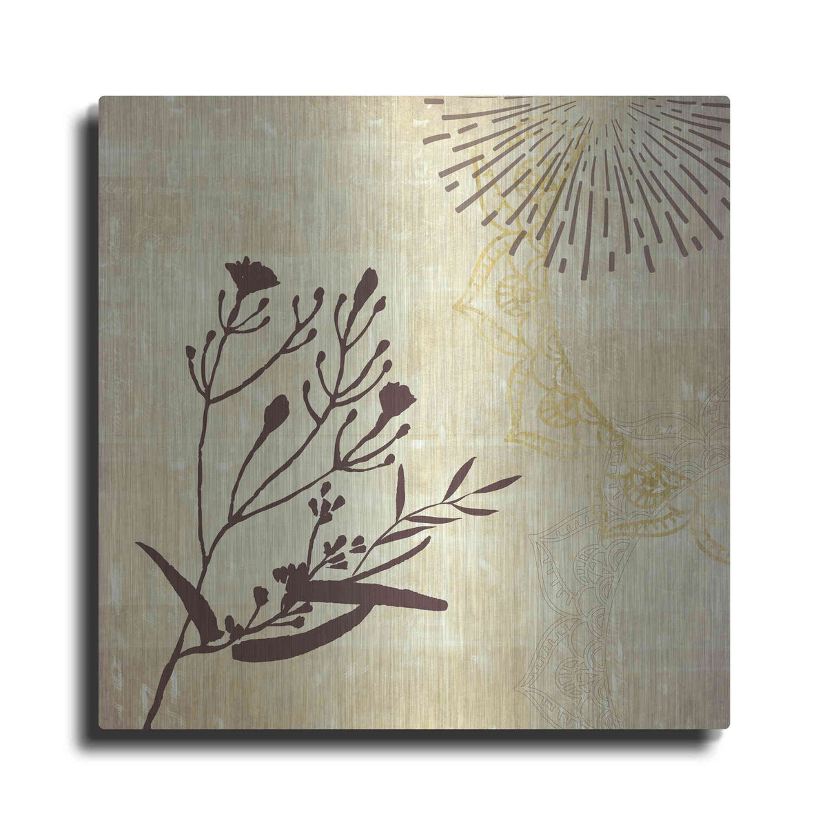 Luxe Metal Art 'Henna Highlights 1' by Louis Duncan-He, Metal Wall Art