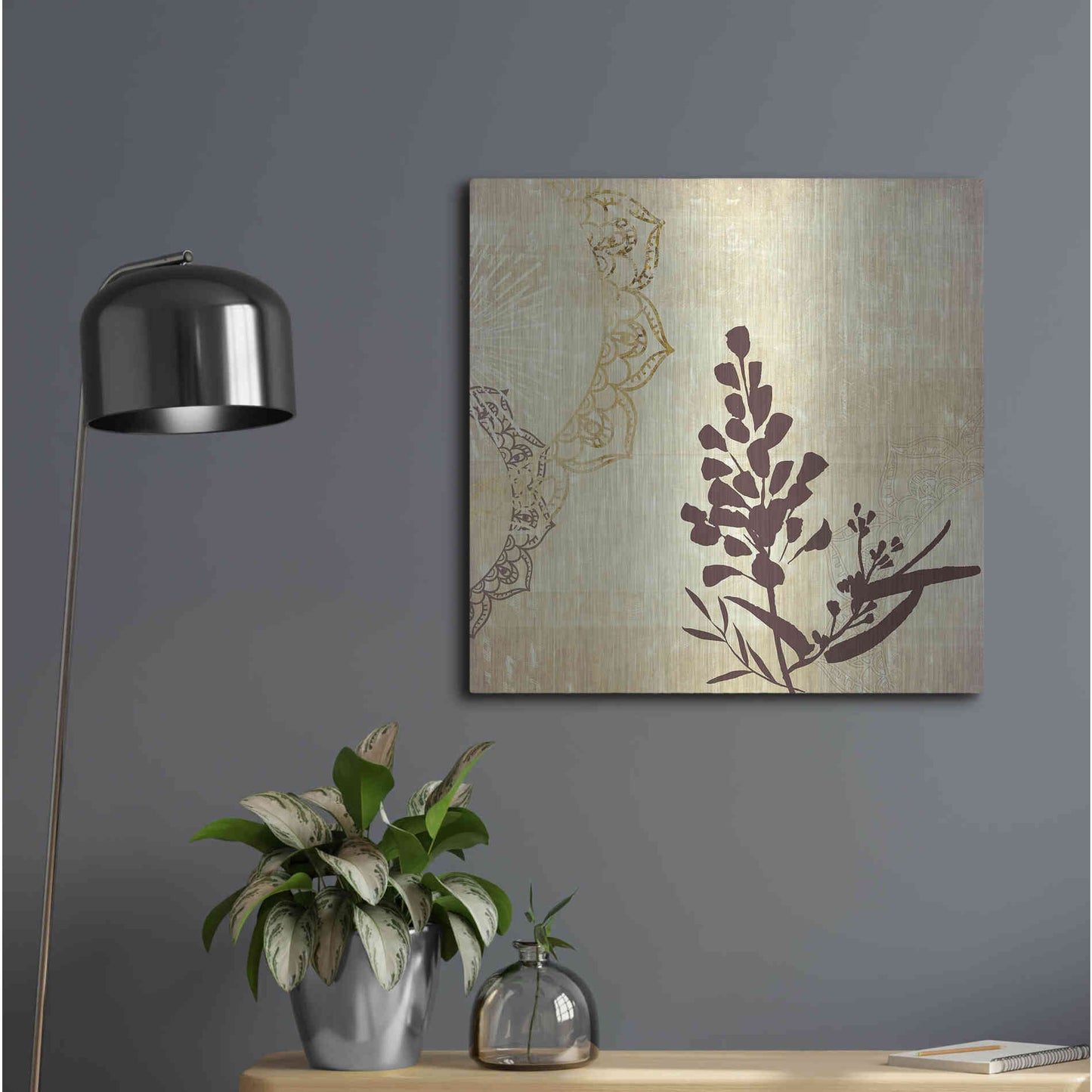 Luxe Metal Art 'Henna Highlights 2' by Louis Duncan-He, Metal Wall Art,24x24