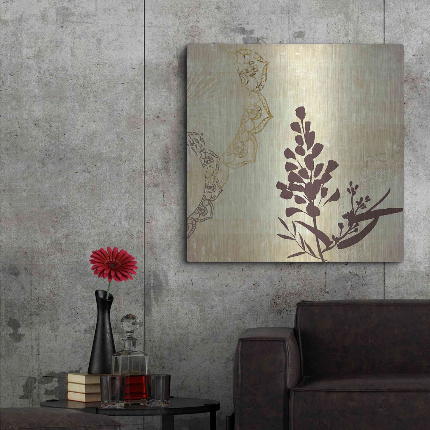 Luxe Metal Art 'Henna Highlights 2' by Louis Duncan-He, Metal Wall Art,36x36