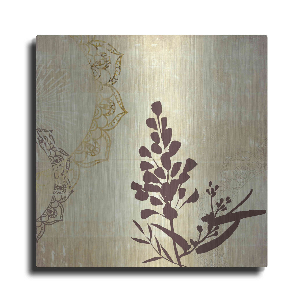 Luxe Metal Art 'Henna Highlights 2' by Louis Duncan-He, Metal Wall Art
