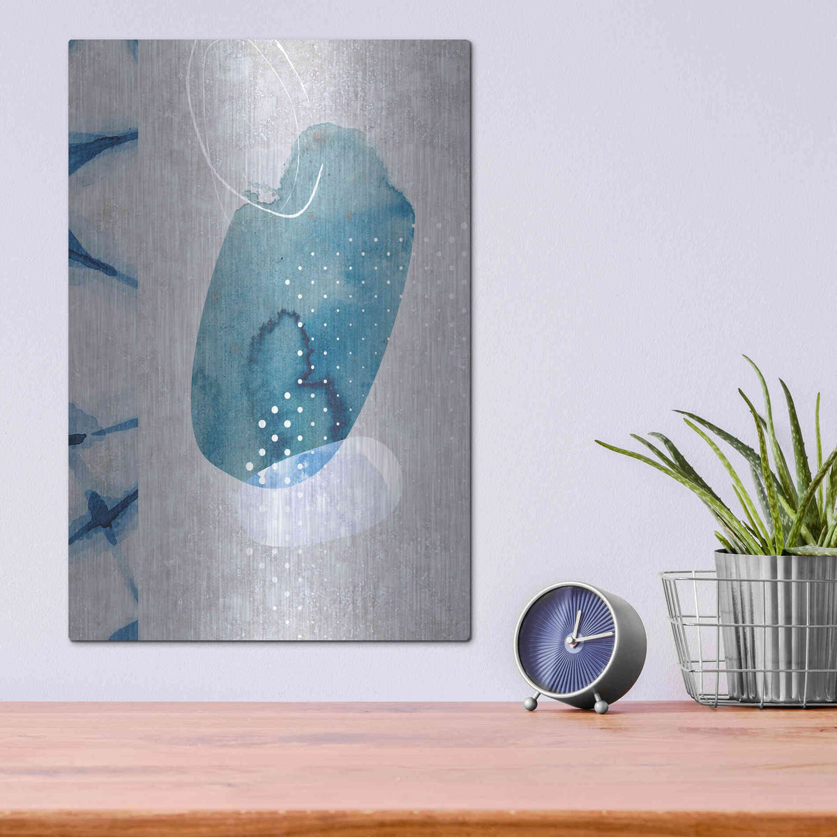 Luxe Metal Art 'Indigo Haze No. 2' by Louis Duncan-He, Metal Wall Art,12x16