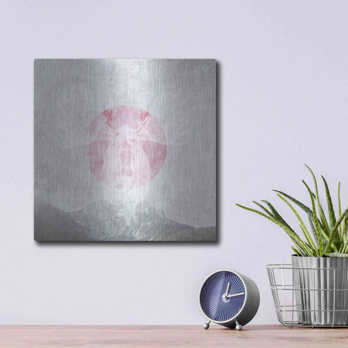 Luxe Metal Art 'Moose 1' by Louis Duncan-He, Metal Wall Art,12x12