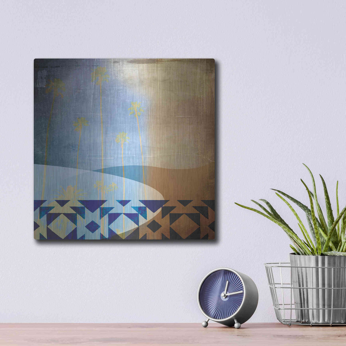 Luxe Metal Art 'Tropic One' by Louis Duncan-He, Metal Wall Art,12x12