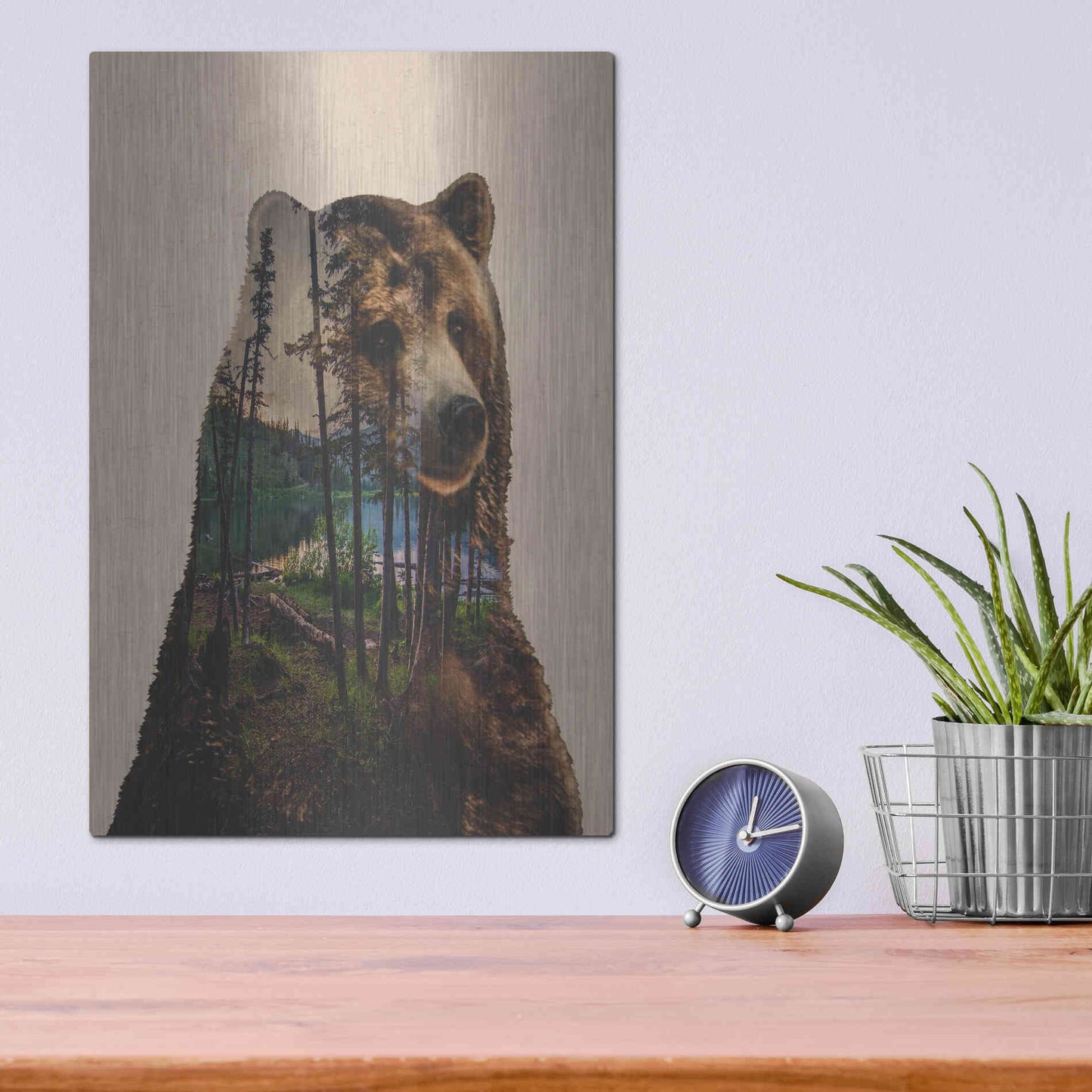 Luxe Metal Art 'Bear Lake' by Davies Babies, Metal Wall Art,12x16