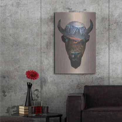 Luxe Metal Art 'Bison Peak' by Davies Babies, Metal Wall Art,24x36