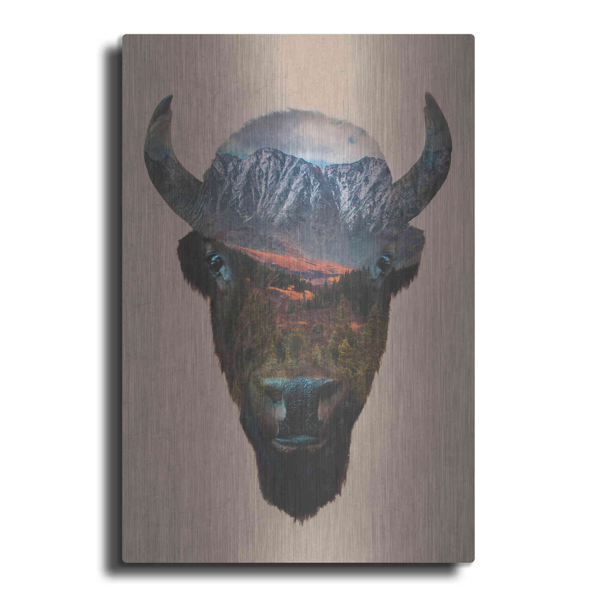 Luxe Metal Art 'Bison Peak' by Davies Babies, Metal Wall Art