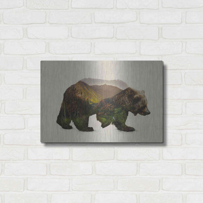 Luxe Metal Art 'North American Brown Bear' by Davies Babies, Metal Wall Art,24x16