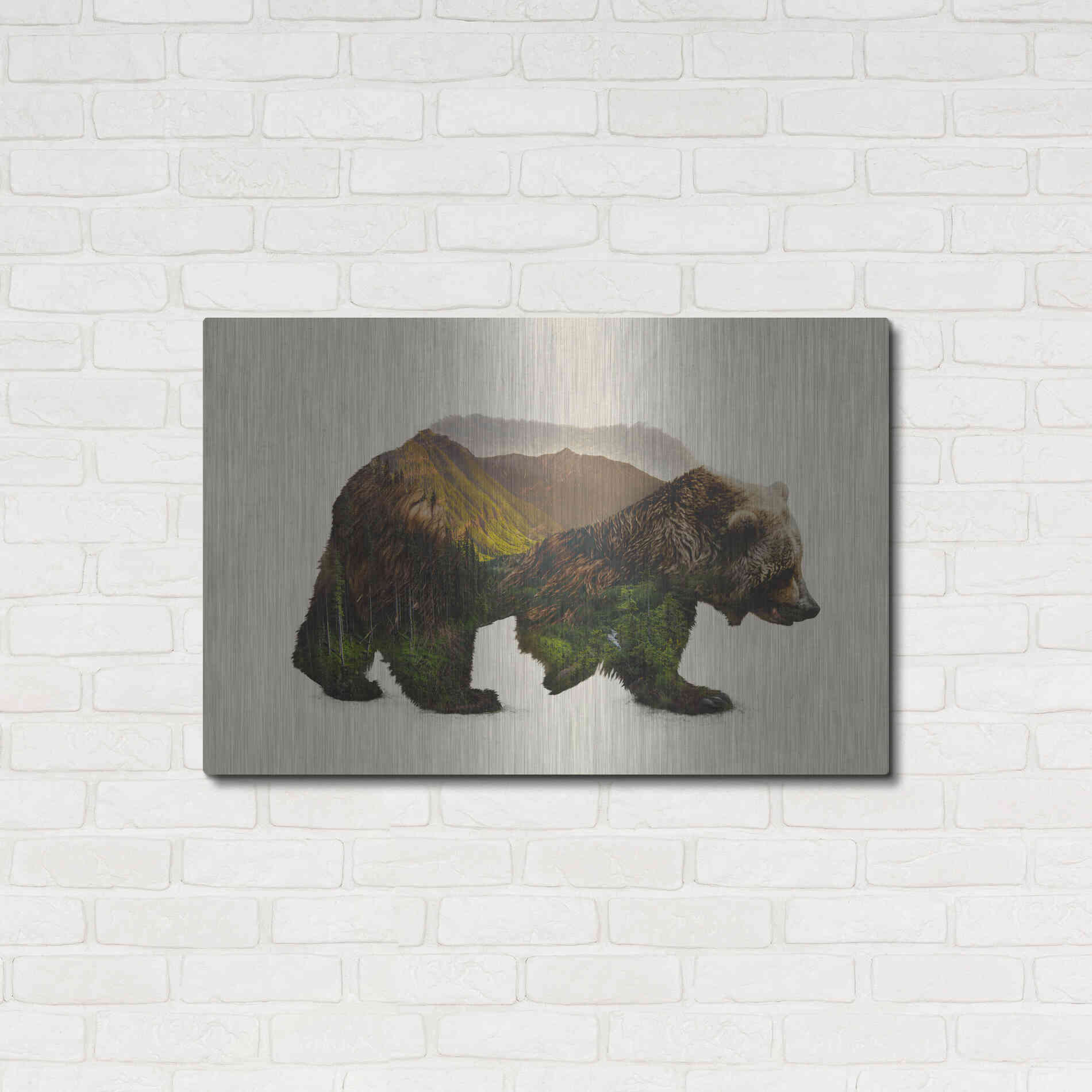 Luxe Metal Art 'North American Brown Bear' by Davies Babies, Metal Wall Art,36x24