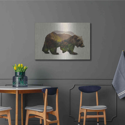 Luxe Metal Art 'North American Brown Bear' by Davies Babies, Metal Wall Art,36x24