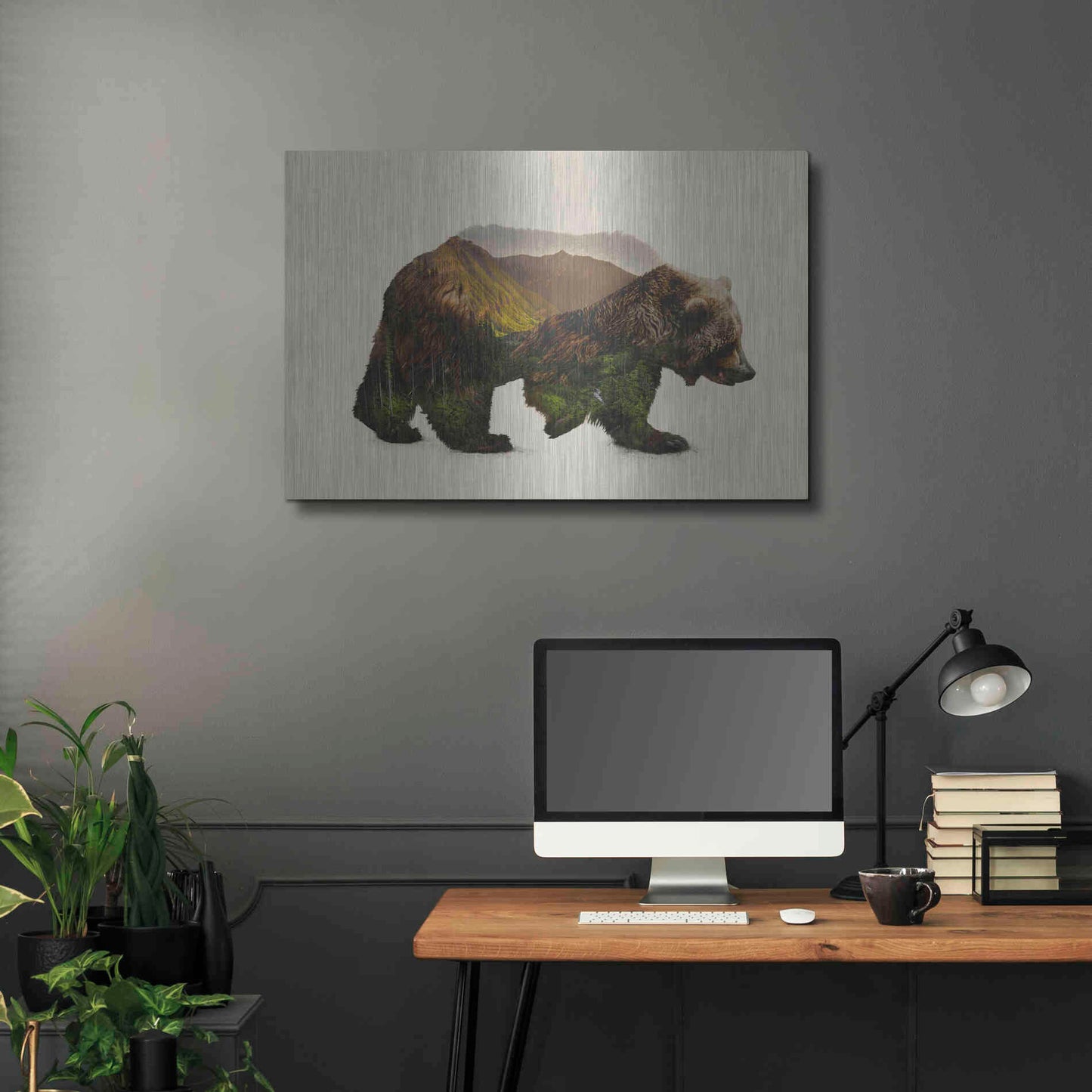 Luxe Metal Art 'North American Brown Bear' by Davies Babies, Metal Wall Art,36x24