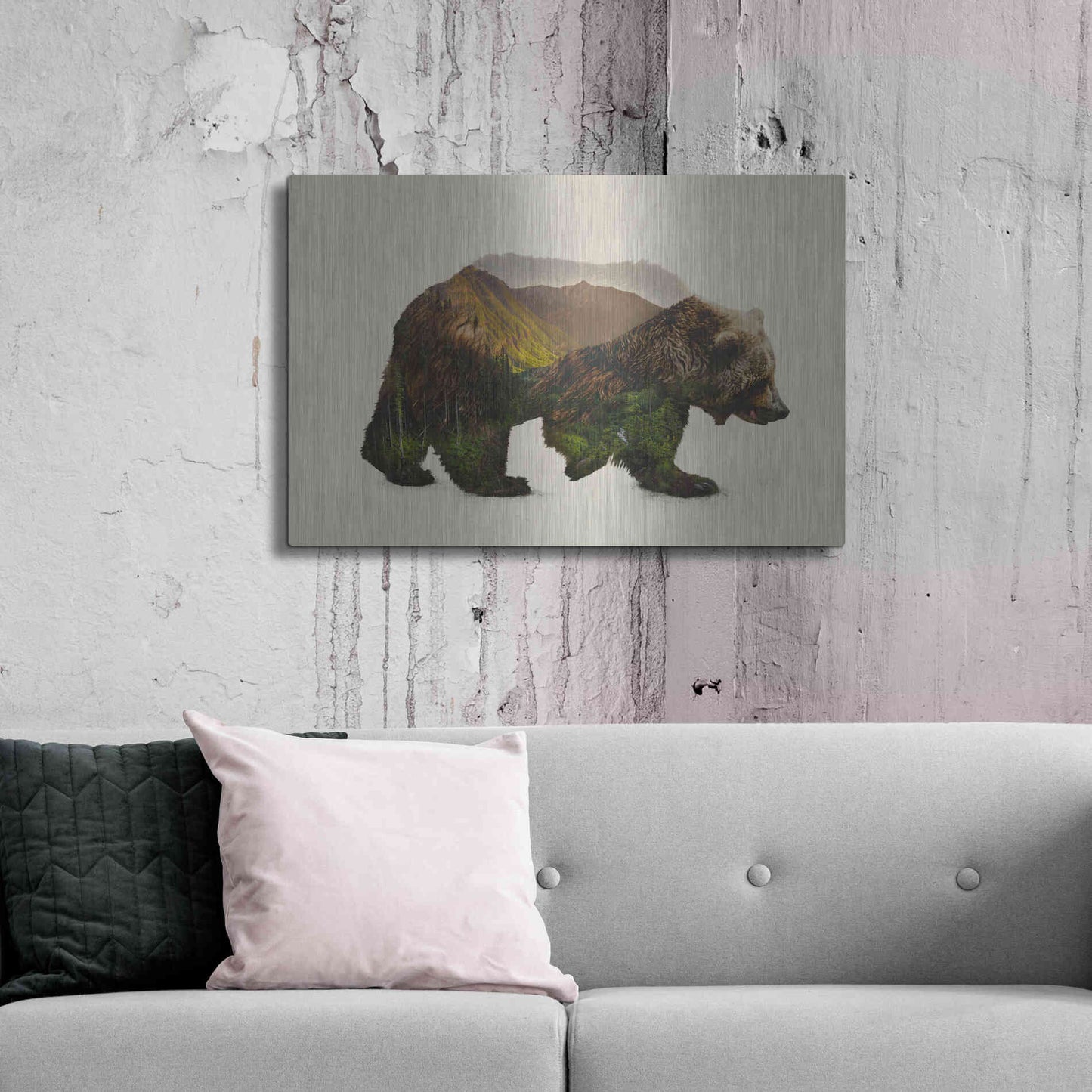 Luxe Metal Art 'North American Brown Bear' by Davies Babies, Metal Wall Art,36x24