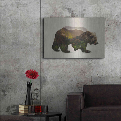 Luxe Metal Art 'North American Brown Bear' by Davies Babies, Metal Wall Art,36x24