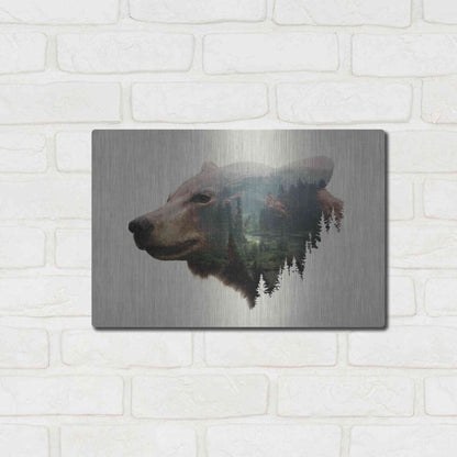 Luxe Metal Art 'Pacific Northwest Black Bear' by Davies Babies, Metal Wall Art,16x12