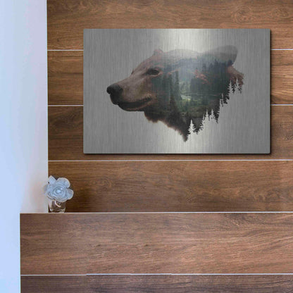 Luxe Metal Art 'Pacific Northwest Black Bear' by Davies Babies, Metal Wall Art,16x12