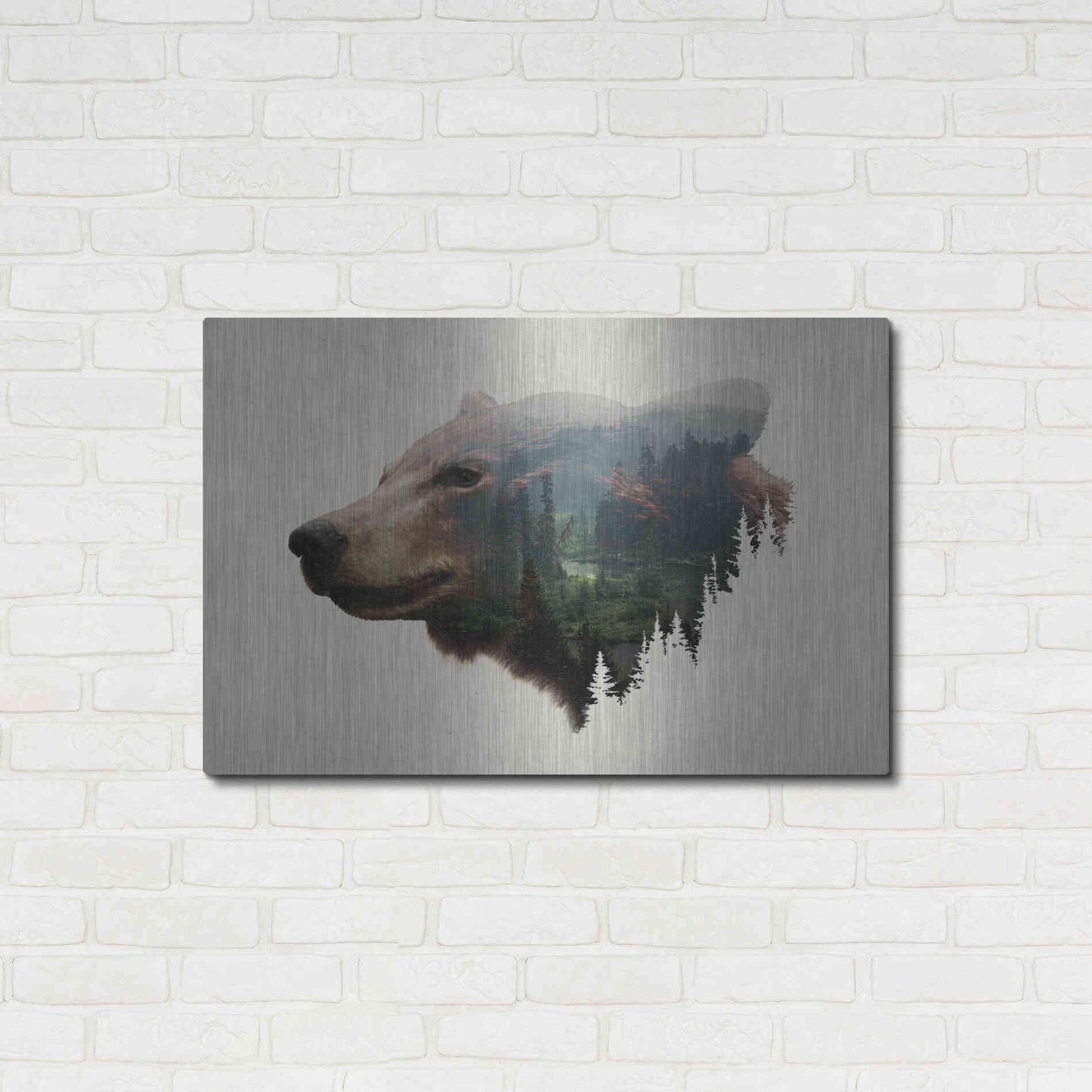 Luxe Metal Art 'Pacific Northwest Black Bear' by Davies Babies, Metal Wall Art,36x24