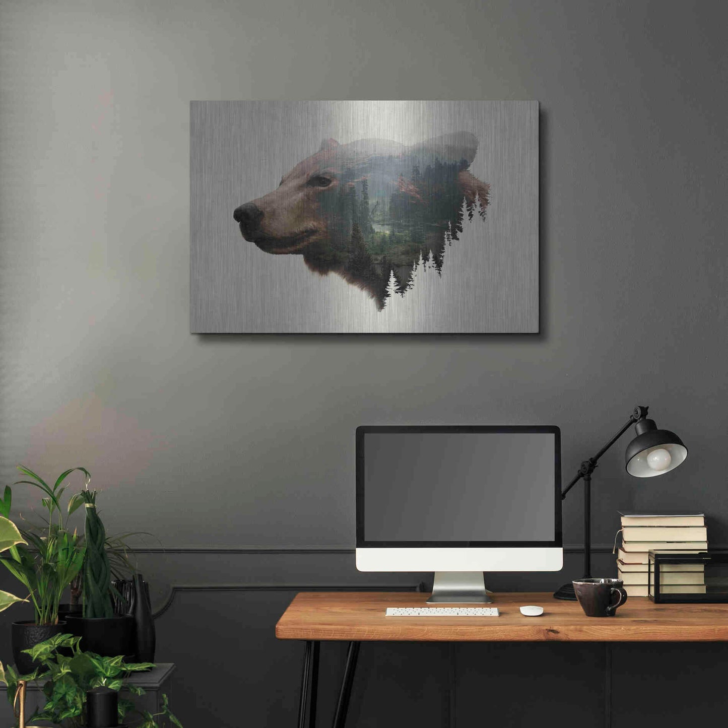 Luxe Metal Art 'Pacific Northwest Black Bear' by Davies Babies, Metal Wall Art,36x24