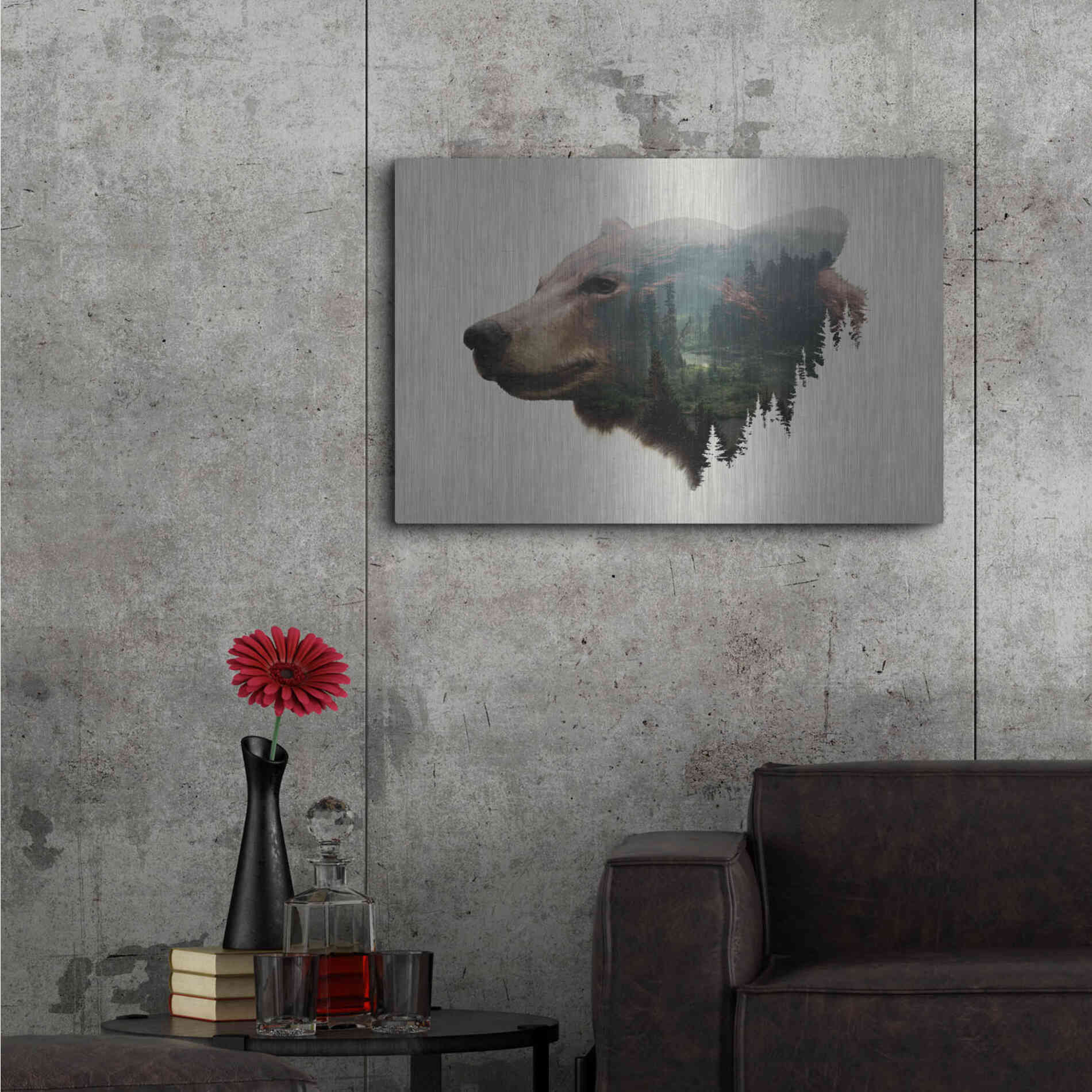 Luxe Metal Art 'Pacific Northwest Black Bear' by Davies Babies, Metal Wall Art,36x24