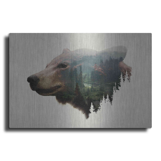 Luxe Metal Art 'Pacific Northwest Black Bear' by Davies Babies, Metal Wall Art