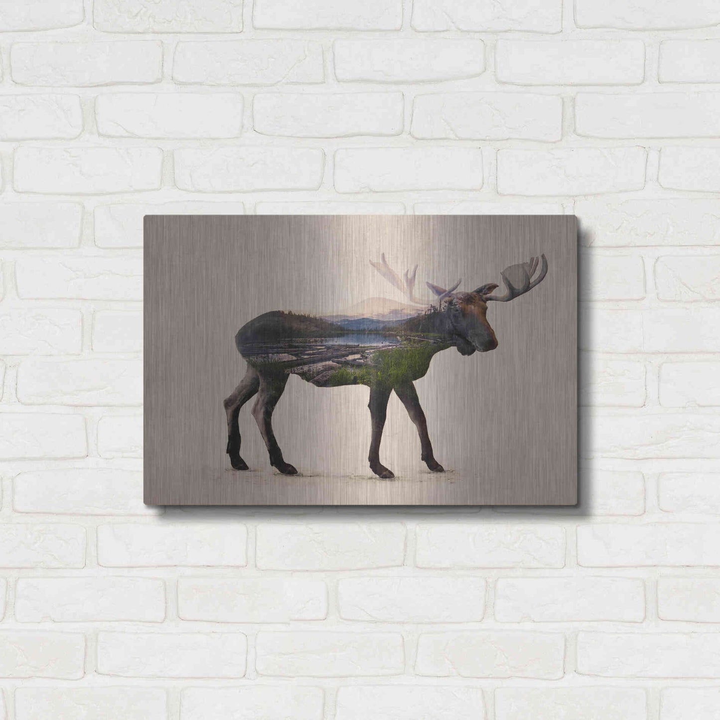 Luxe Metal Art 'The Alaskan Bull Moose' by Davies Babies, Metal Wall Art,24x16