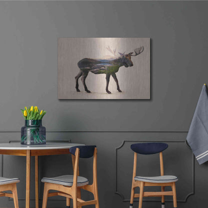 Luxe Metal Art 'The Alaskan Bull Moose' by Davies Babies, Metal Wall Art,36x24